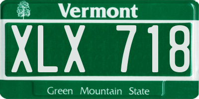 VT license plate XLX718