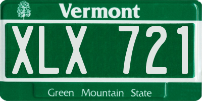 VT license plate XLX721