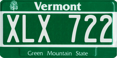 VT license plate XLX722