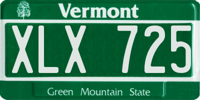 VT license plate XLX725