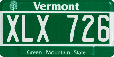 VT license plate XLX726