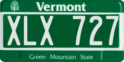VT license plate XLX727