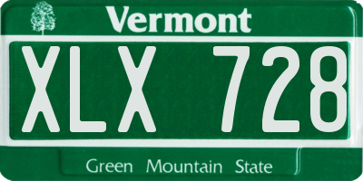 VT license plate XLX728