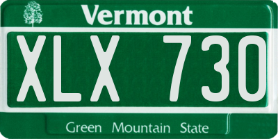VT license plate XLX730