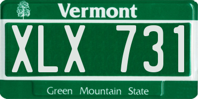 VT license plate XLX731