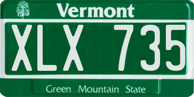 VT license plate XLX735