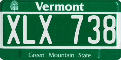VT license plate XLX738