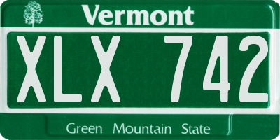 VT license plate XLX742