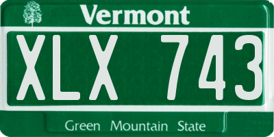 VT license plate XLX743