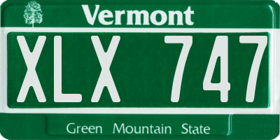 VT license plate XLX747