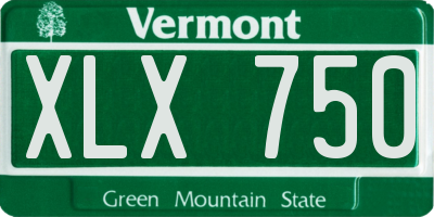 VT license plate XLX750