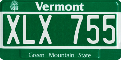 VT license plate XLX755