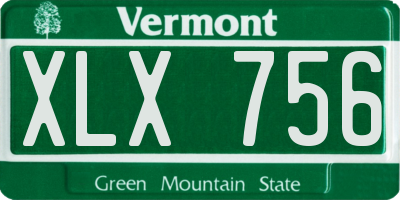 VT license plate XLX756