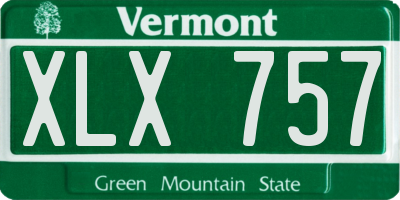 VT license plate XLX757