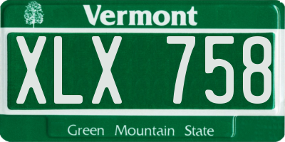 VT license plate XLX758