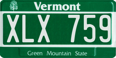 VT license plate XLX759