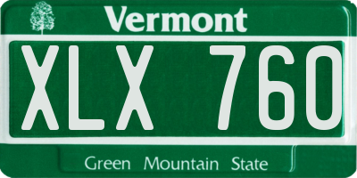 VT license plate XLX760