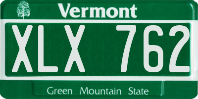 VT license plate XLX762