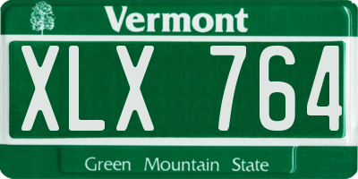 VT license plate XLX764