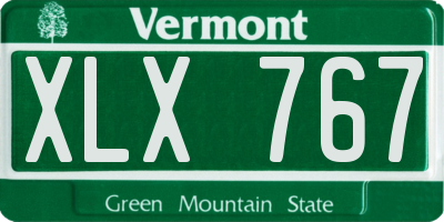 VT license plate XLX767