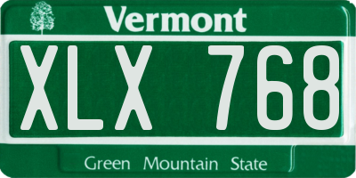 VT license plate XLX768