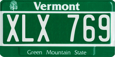 VT license plate XLX769