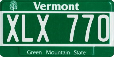 VT license plate XLX770