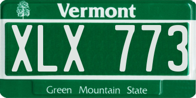 VT license plate XLX773