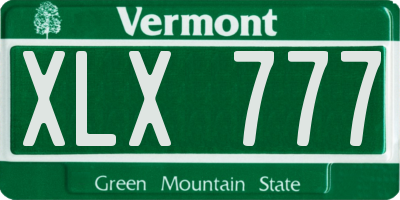 VT license plate XLX777