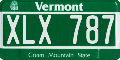 VT license plate XLX787