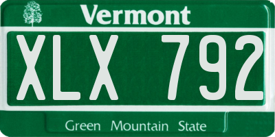VT license plate XLX792