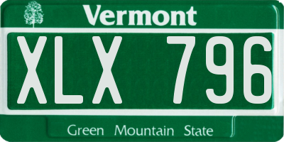 VT license plate XLX796