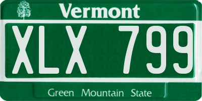 VT license plate XLX799