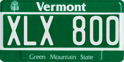 VT license plate XLX800