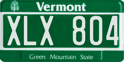 VT license plate XLX804