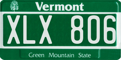 VT license plate XLX806