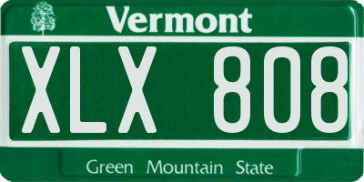 VT license plate XLX808