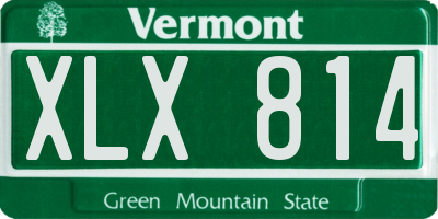 VT license plate XLX814