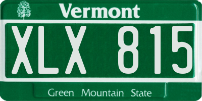 VT license plate XLX815