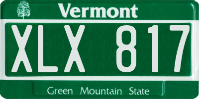 VT license plate XLX817