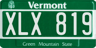 VT license plate XLX819