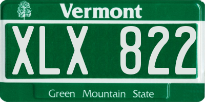 VT license plate XLX822