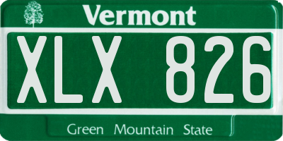 VT license plate XLX826