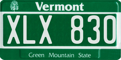 VT license plate XLX830