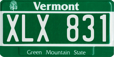VT license plate XLX831