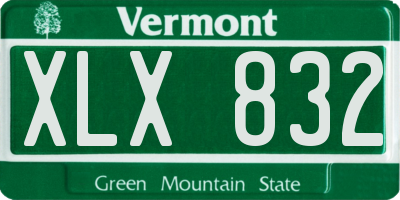 VT license plate XLX832