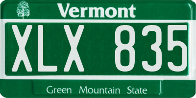 VT license plate XLX835
