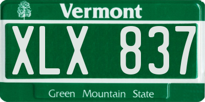 VT license plate XLX837