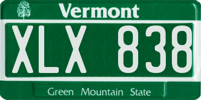 VT license plate XLX838