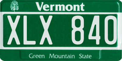 VT license plate XLX840